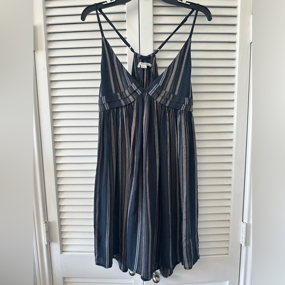 O'Neill Saltwater Solids Blue Striped Avery Tank Dress Large New Coverup - Picture 3 of 7